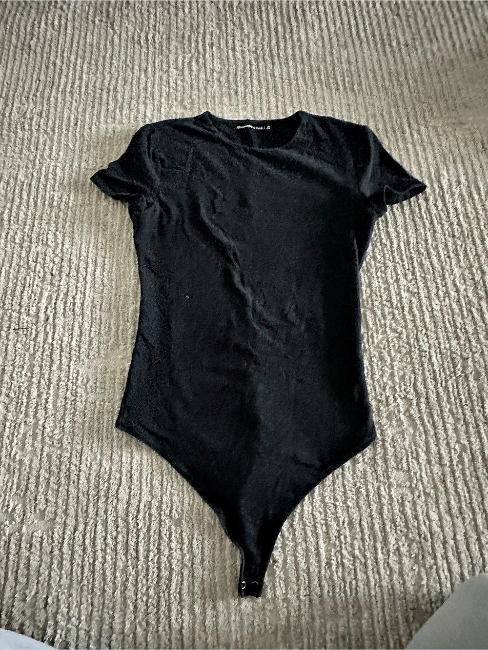 Abercrombie & Fitch Short-Sleeve Cotton-Blend Seamless Fabric Crew Bodysuit